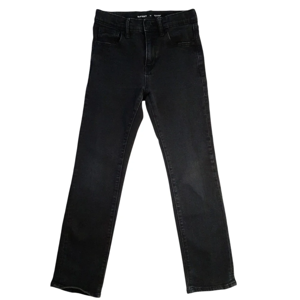 Old Navy Straight-Leg Built-In Flex Black Jeans
